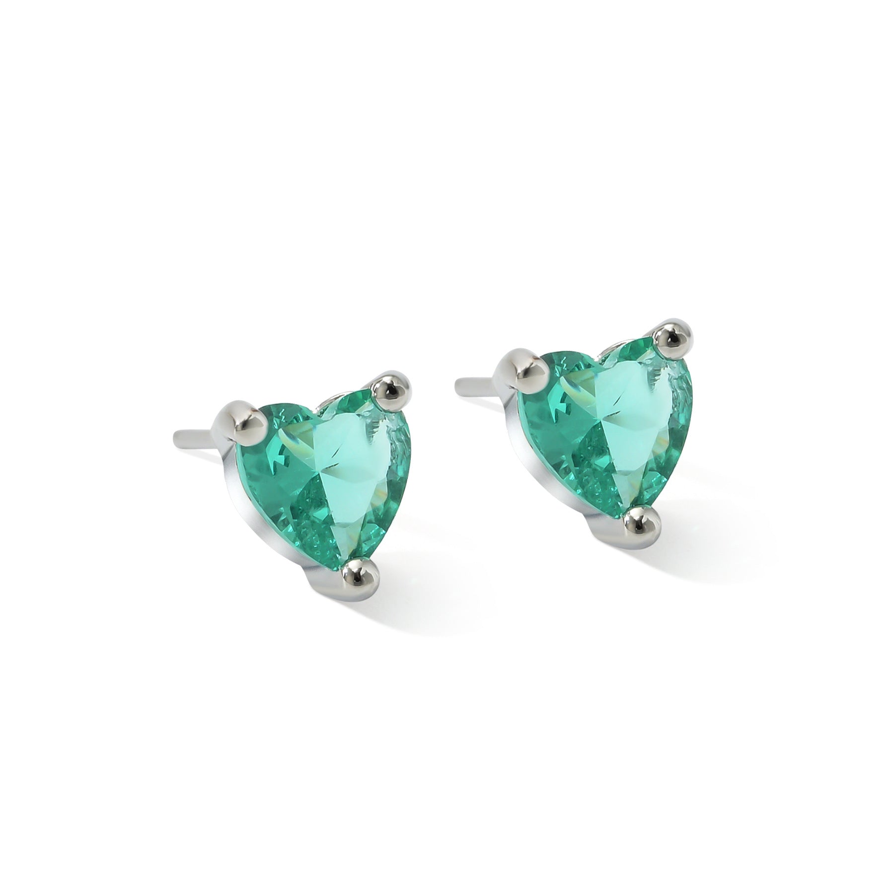 Pendientes de corazón de circón de color al por mayor